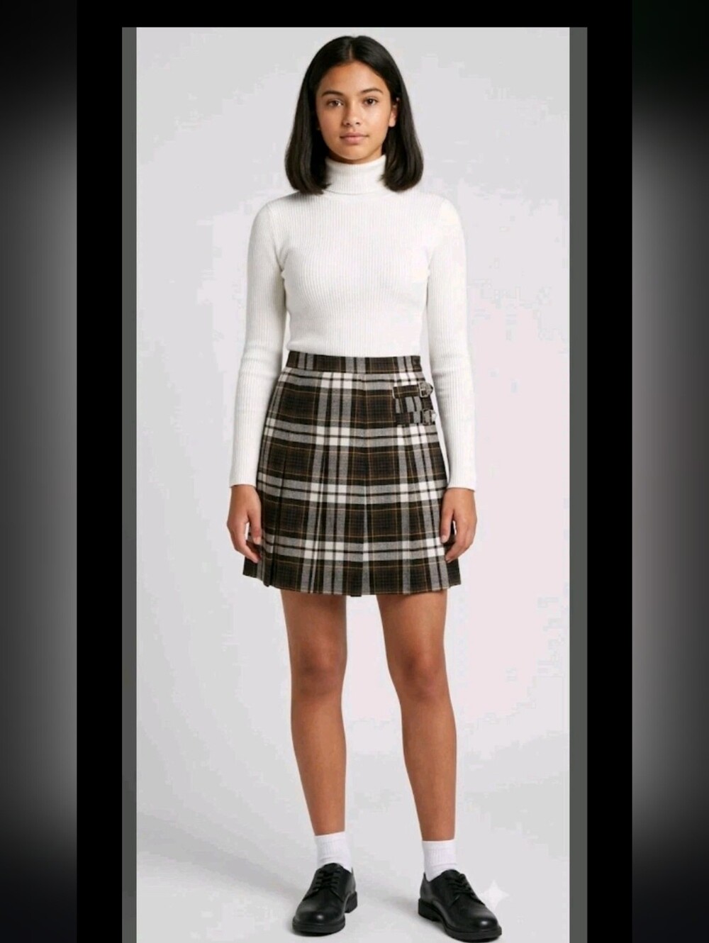 NWT French Toast School Uniform Scooter Skort Skirt Brown Plaid Girls 18 #5555